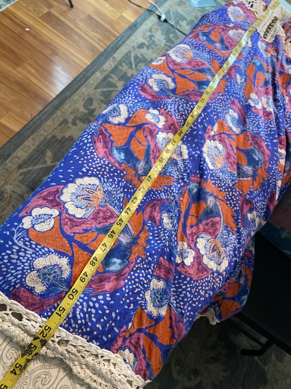 Free People Jolene Floral Crochet Lace Maxi Dress Cobalt Blue Small S - Picture 9 of 15